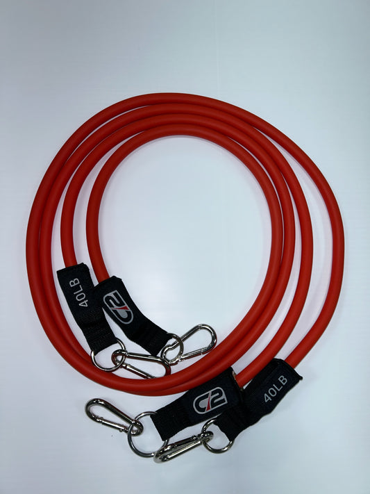 1 pair of 5-foot red latex bands (40lbs)