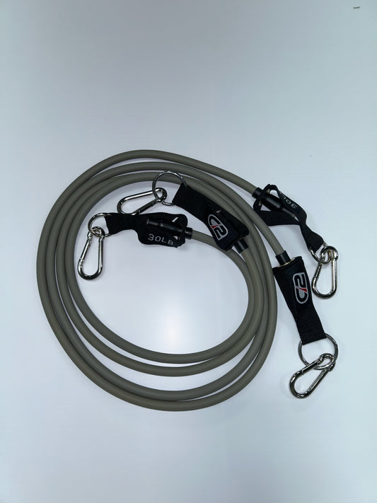 1 pair of 5-foot gray LATEX bands (30lb)